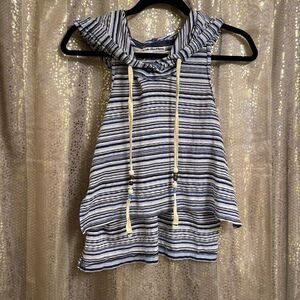 Free People We The Free One Fire Striped Hoodie Tunic Tank Top, Small